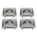 Stainless Steel Insulated Buffet Tray Set with Non-Slip, 4pcs - 4pcs option