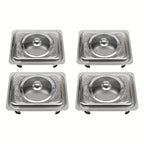 Stainless Steel Insulated Buffet Tray Set with Non-Slip, 4pcs - 4pcs option