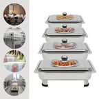 Stainless Steel Insulated Buffet Tray Set with Non-Slip, 4pcs - product gallery image 2