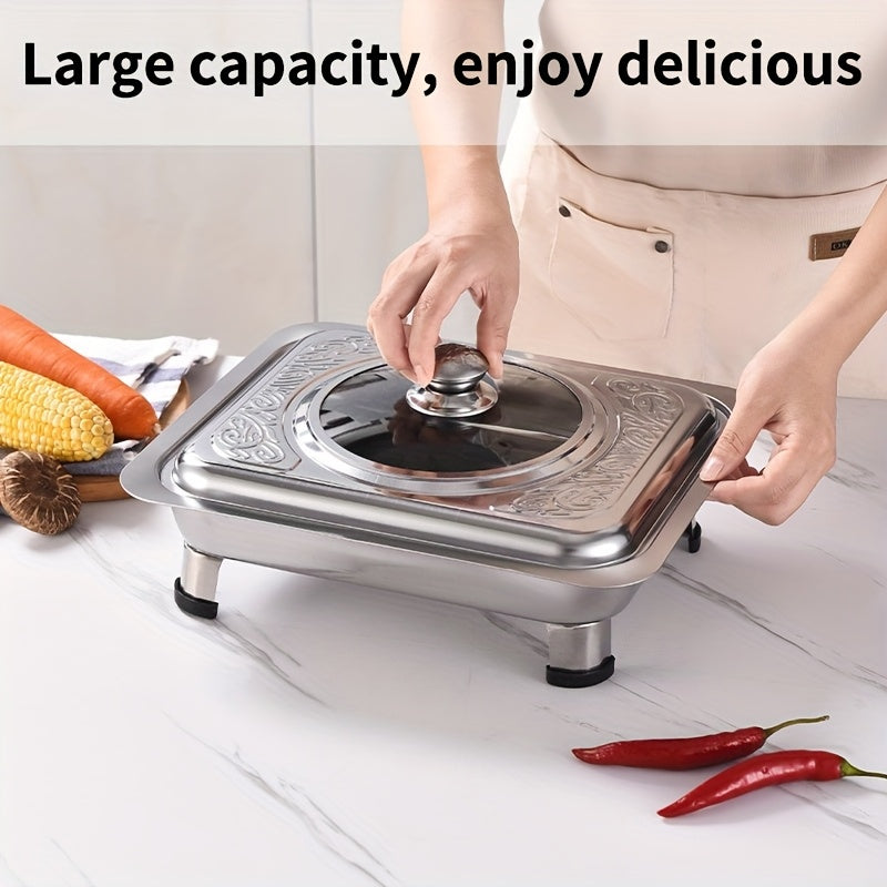 Stainless Steel Insulated Buffet Tray Set with Non-Slip, 4pcs - product gallery image 5