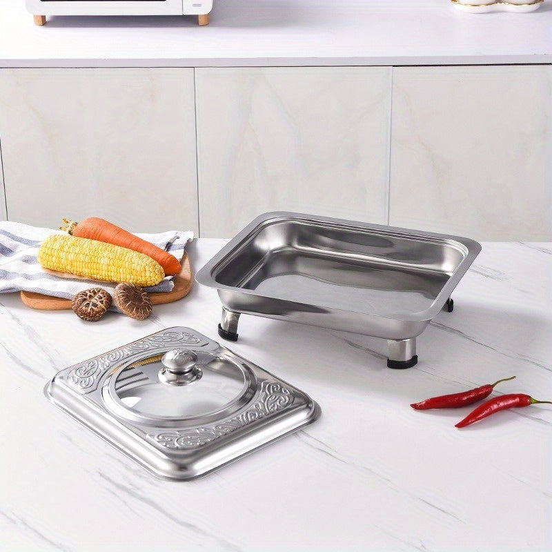 Stainless Steel Insulated Buffet Tray Set with Non-Slip, 4pcs - product gallery image 6