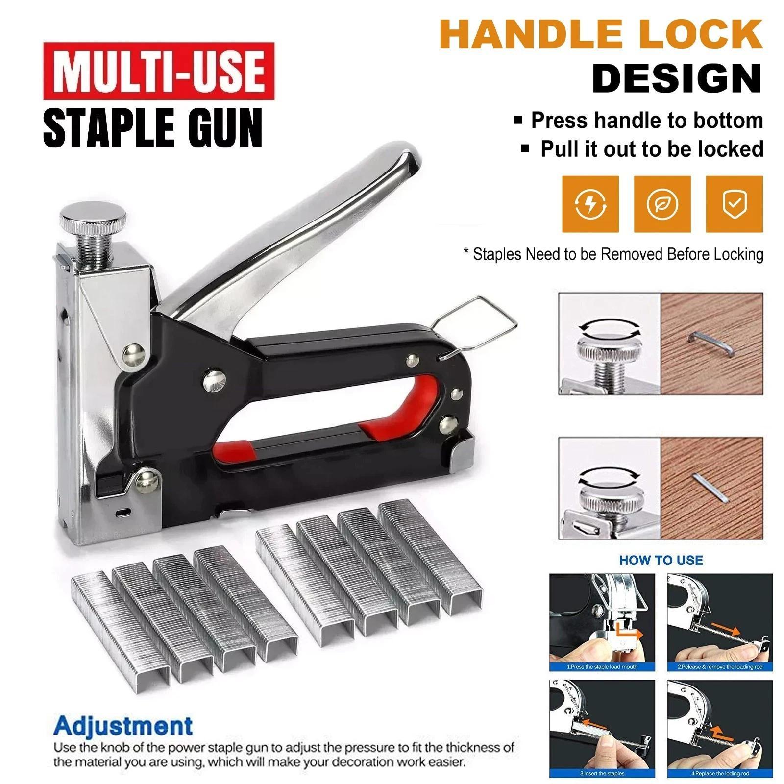 Staple Gun with 14mm, Metal, Heavy Duty 4-in-1 Manual Tacker Staples - product gallery image 3