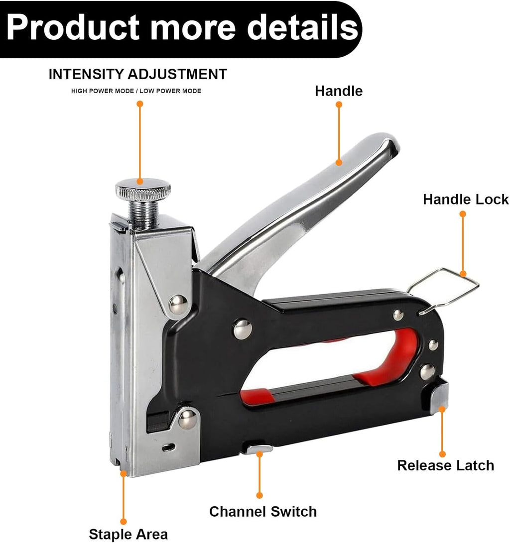 Staple Gun with Non-Slip, Metal, 3-in-1 Heavy Duty Kit Staples (T/U/D - product gallery image 11