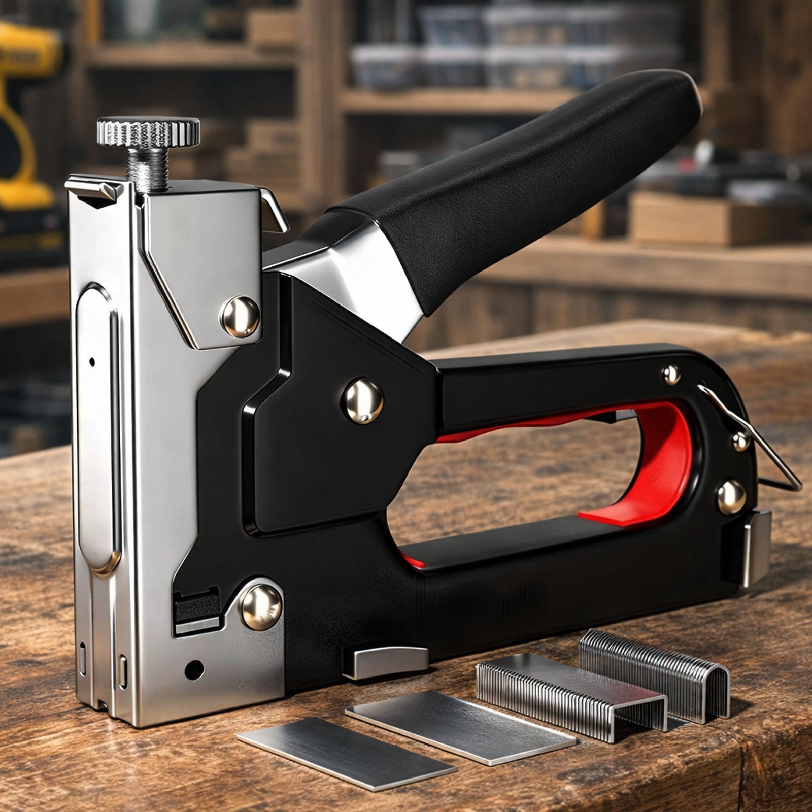 Staple Gun with Non-Slip, Metal, 3-in-1 Heavy Duty Kit Staples (T/U/D - product gallery image 2