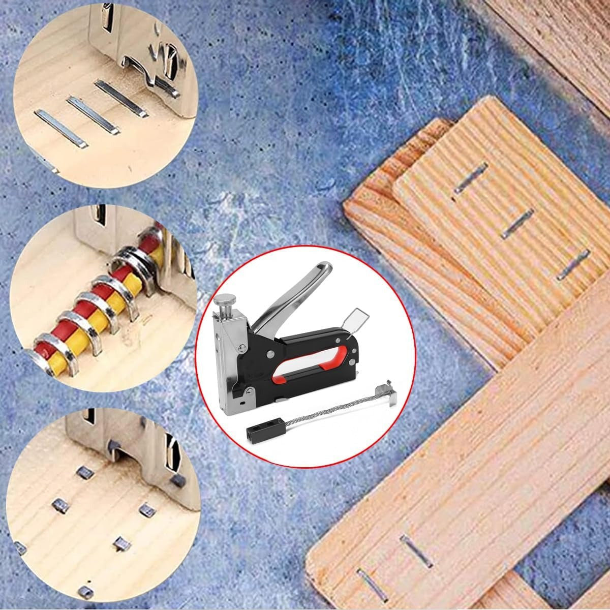 Staple Gun with Non-Slip, Metal, 3-in-1 Heavy Duty Kit Staples (T/U/D - product gallery image 4