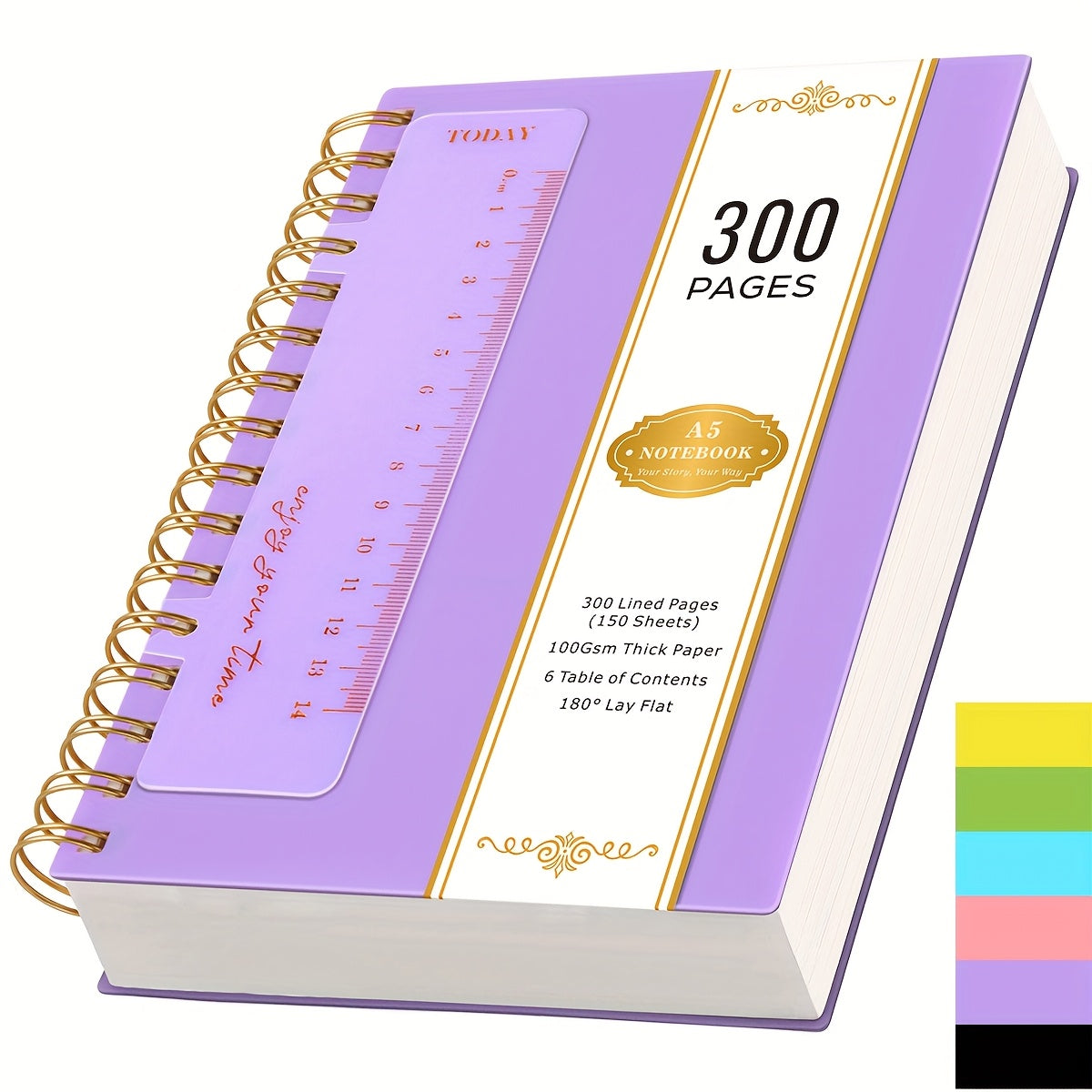 Stationery with A5 Spiral Notebook Pages of 100gsm - Purple option
