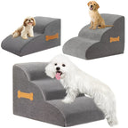 Step or 3-Step Dog Stairs with Removable with Machine-Washable, Non-Slip