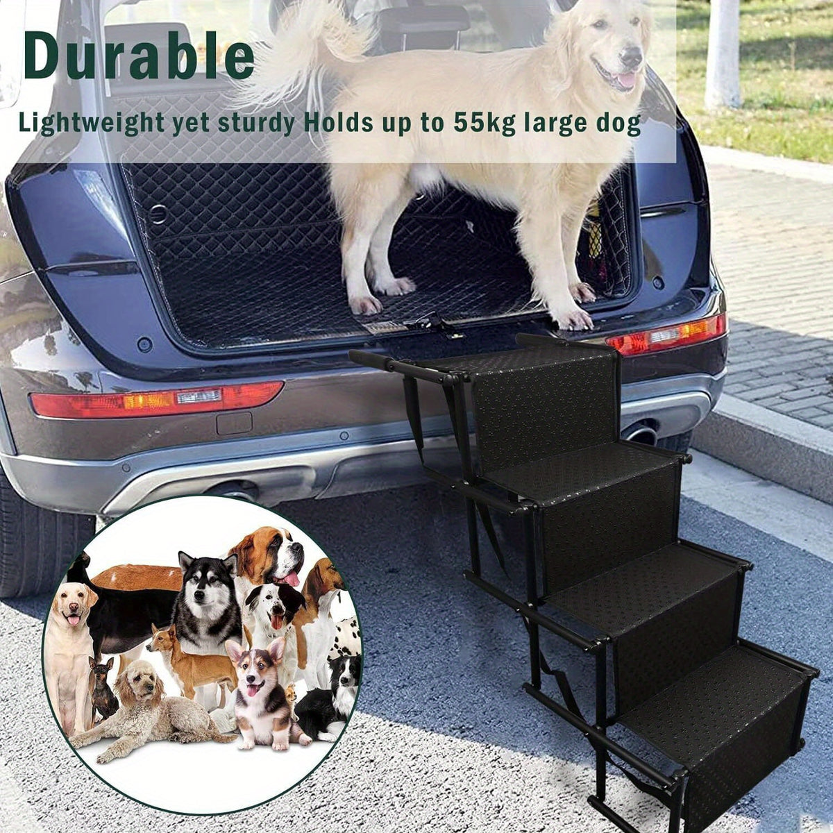 Step Stairs Folding Portable Dog Ramp Boot with Foldable, Non-Slip - product gallery image 5