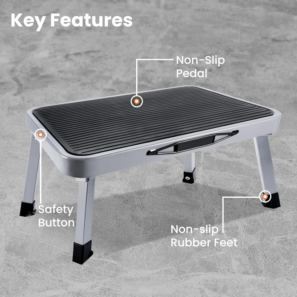 Step Stool with Foldable, Non-Slip, 150kg, Wood for living rooms - product gallery image 3