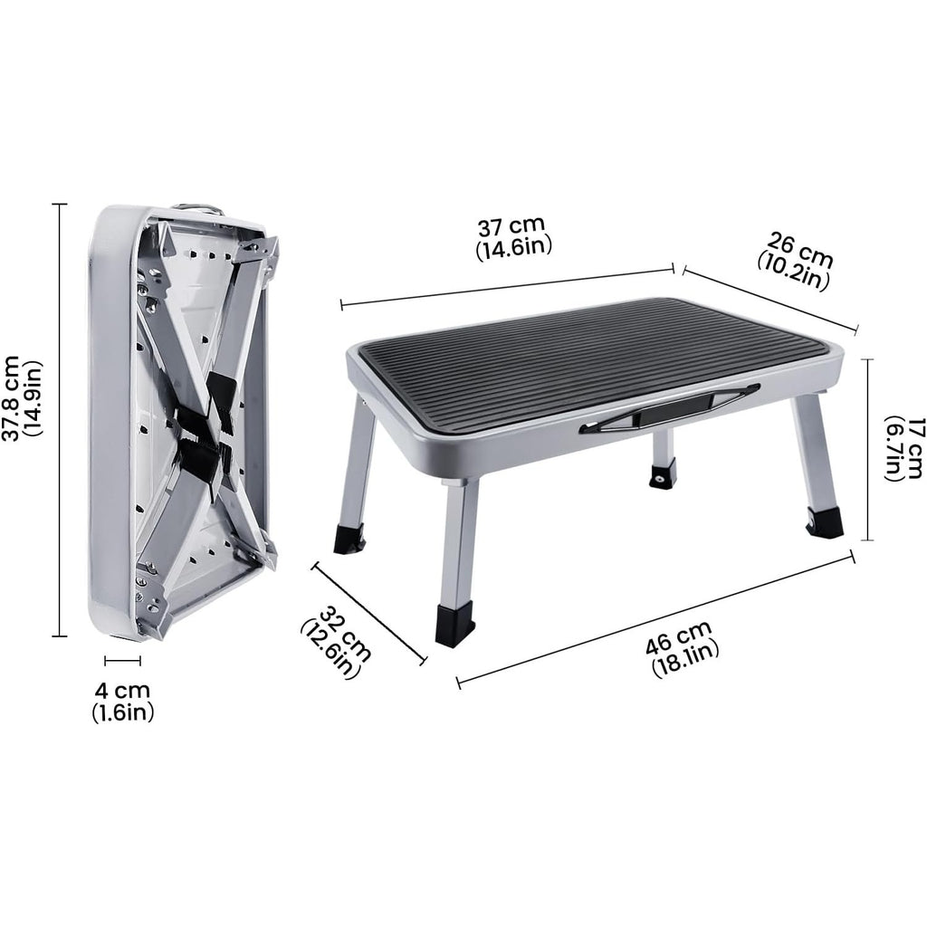 Step Stool with Foldable, Non-Slip, 150kg, Wood for living rooms - product gallery image 7