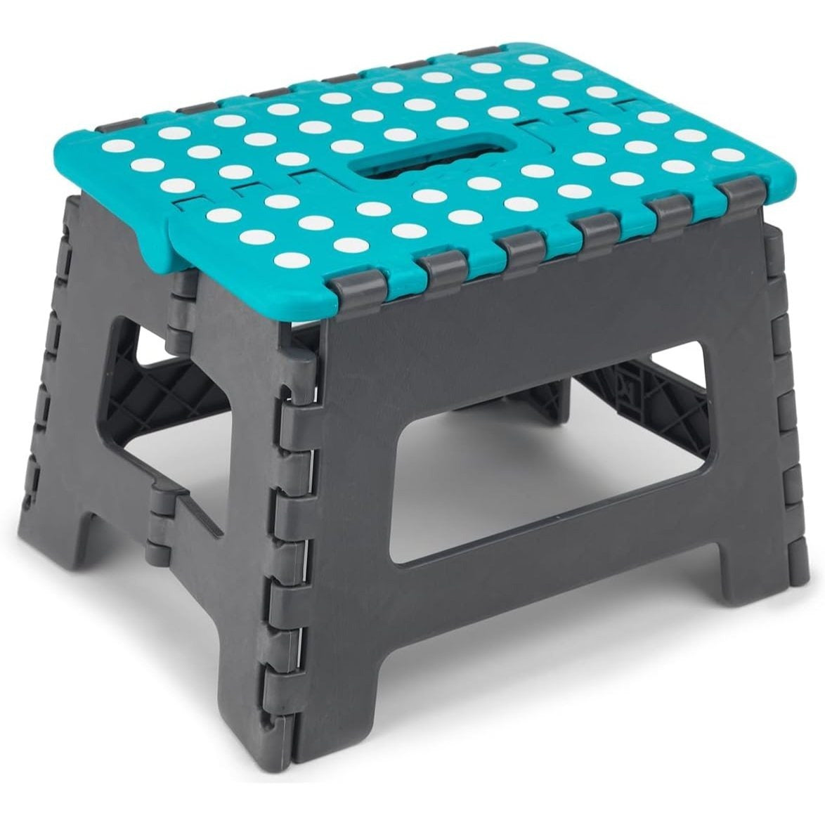 Step Stool with Foldable, Non-Slip, Plastic, Folding Inch Carry Handle Anti-Slip Footpad - Blue/Grey option