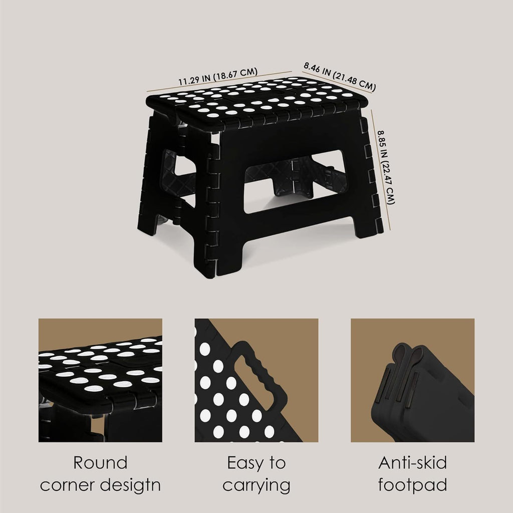 Step Stool with Foldable, Non-Slip, Plastic, Folding Inch Carry Handle Anti-Slip Footpad - product gallery image 7