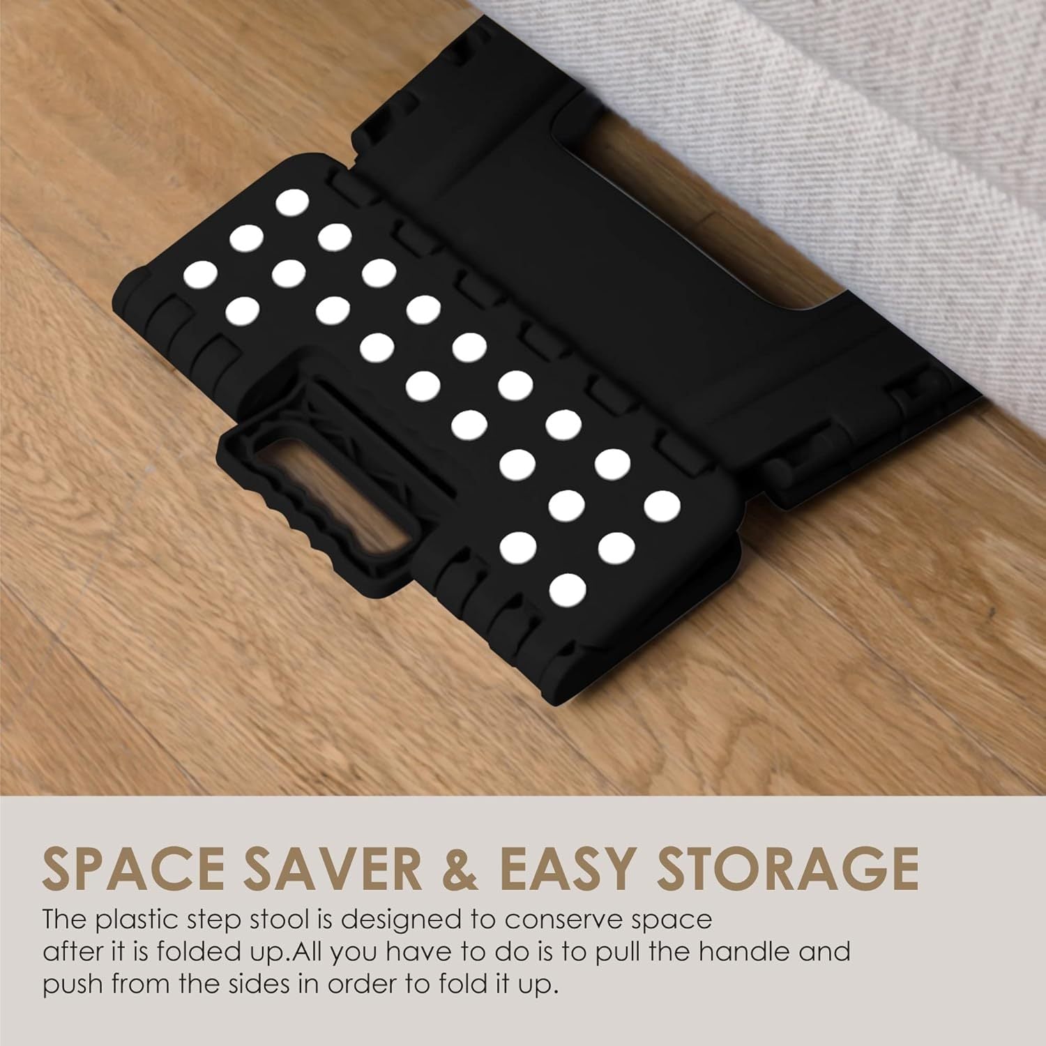 Step Stool with Foldable, Non-Slip, Plastic, Folding Inch Carry Handle Anti-Slip Footpad - product gallery image 9
