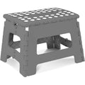 Step Stool with Foldable, Non-Slip, Plastic, Folding Inch Carry Handle Anti-Slip Footpad - Grey option
