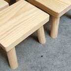 Stool with Wood, Nordic Solid Wood Shoe Changing Rectangular - product gallery image 2
