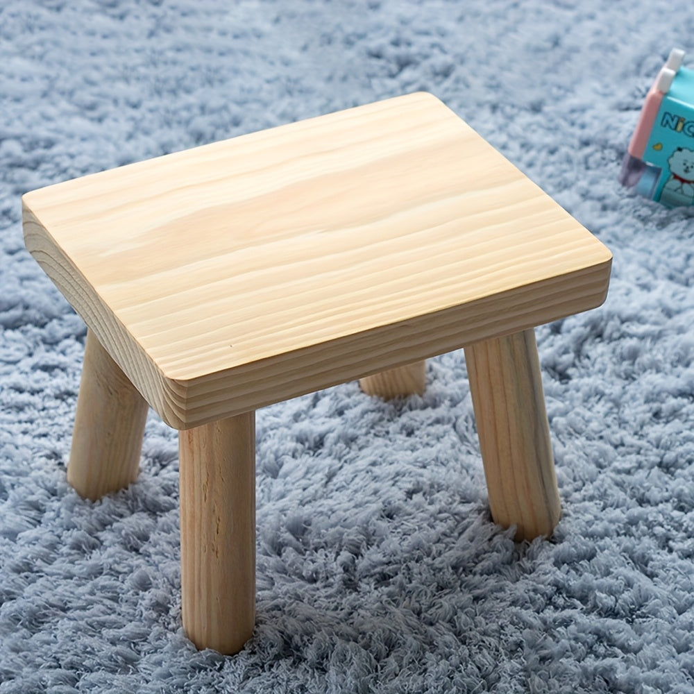 Stool with Wood, Nordic Solid Wood Shoe Changing Rectangular - product gallery image 3