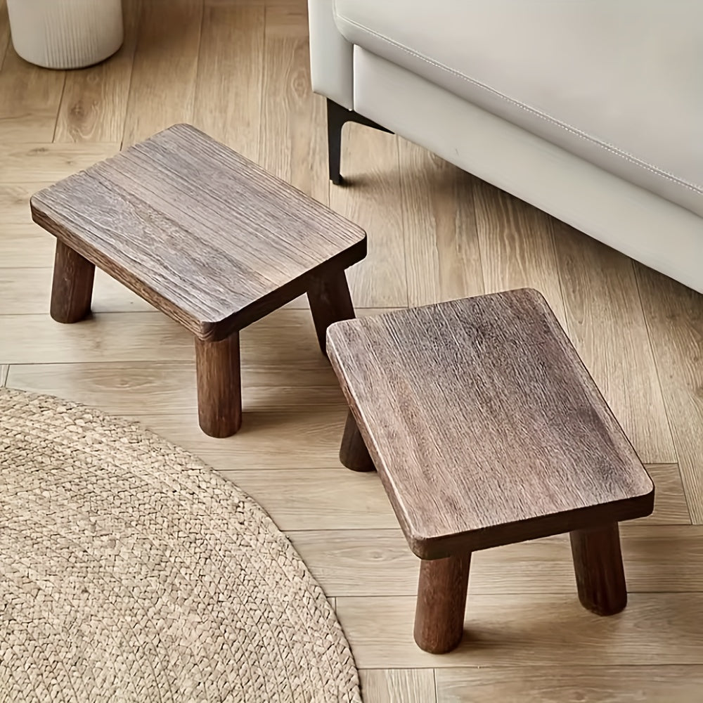 Stool with Wood, Nordic Solid Wood Shoe Changing Rectangular - product gallery image 5