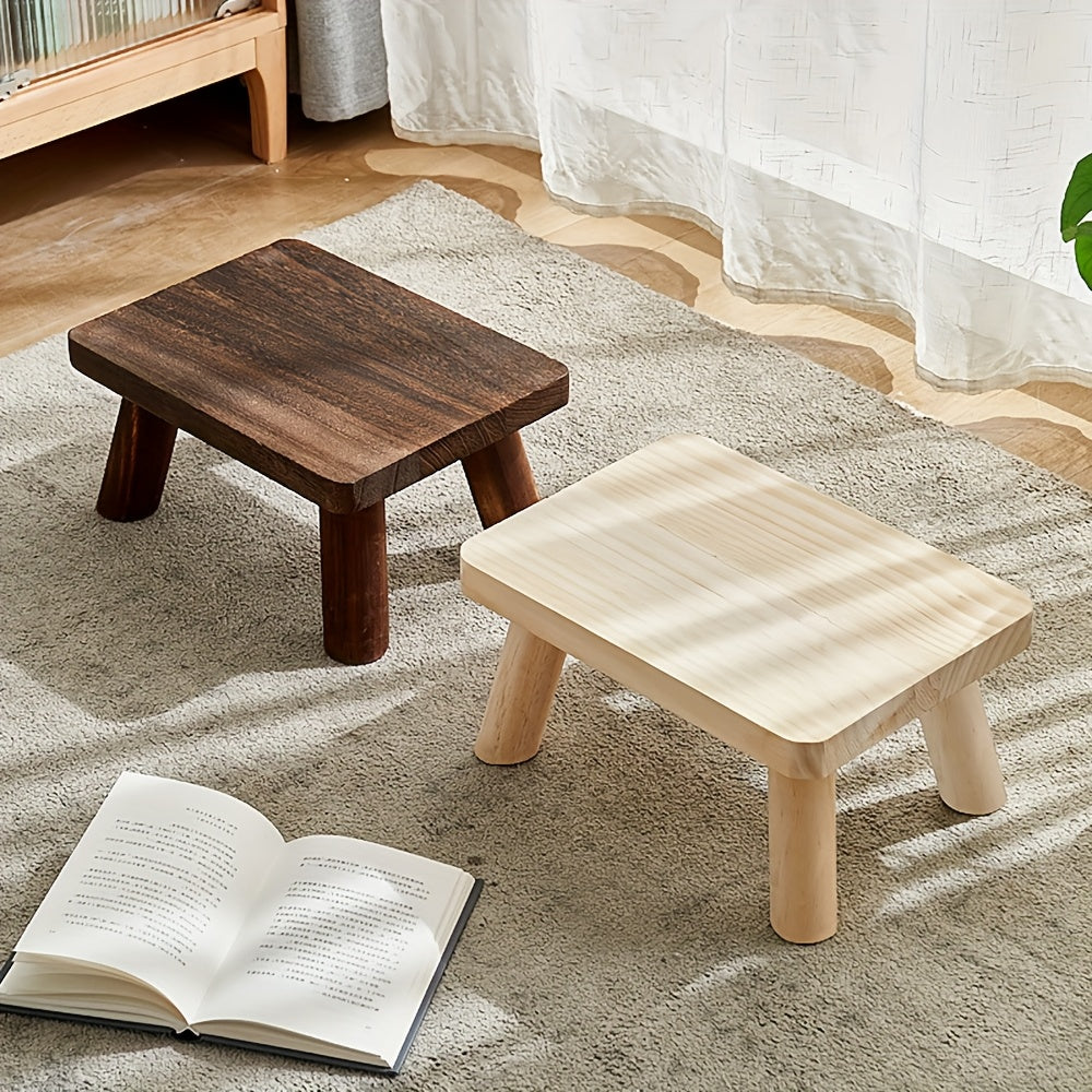 Stool with Wood, Nordic Solid Wood Shoe Changing Rectangular - product gallery image 6