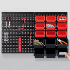 Storage Bin with Wall-Mounted, Plastic, 32pc Wall Mounted Bins Garage Organiser - product gallery image 13