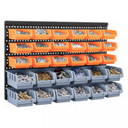 Storage Bin with Wall-Mounted, Plastic, 32pc Wall Mounted Bins Garage Organiser - product gallery image 16