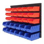 Storage Bin with Wall-Mounted, Plastic, 32pc Wall Mounted Bins Garage Organiser - product gallery image 20