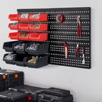 Storage Bin with Wall-Mounted, Plastic, 32pc Wall Mounted Bins Garage Organiser - product gallery image 3