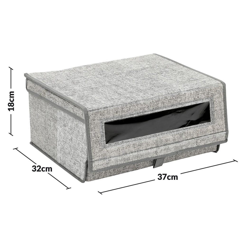 Storage Box with 2, Stackable Fabric Shoe Boxes of Lid - product gallery image 8