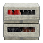Storage Box with 2, Stackable Fabric Shoe Boxes of Lid - product gallery image 9