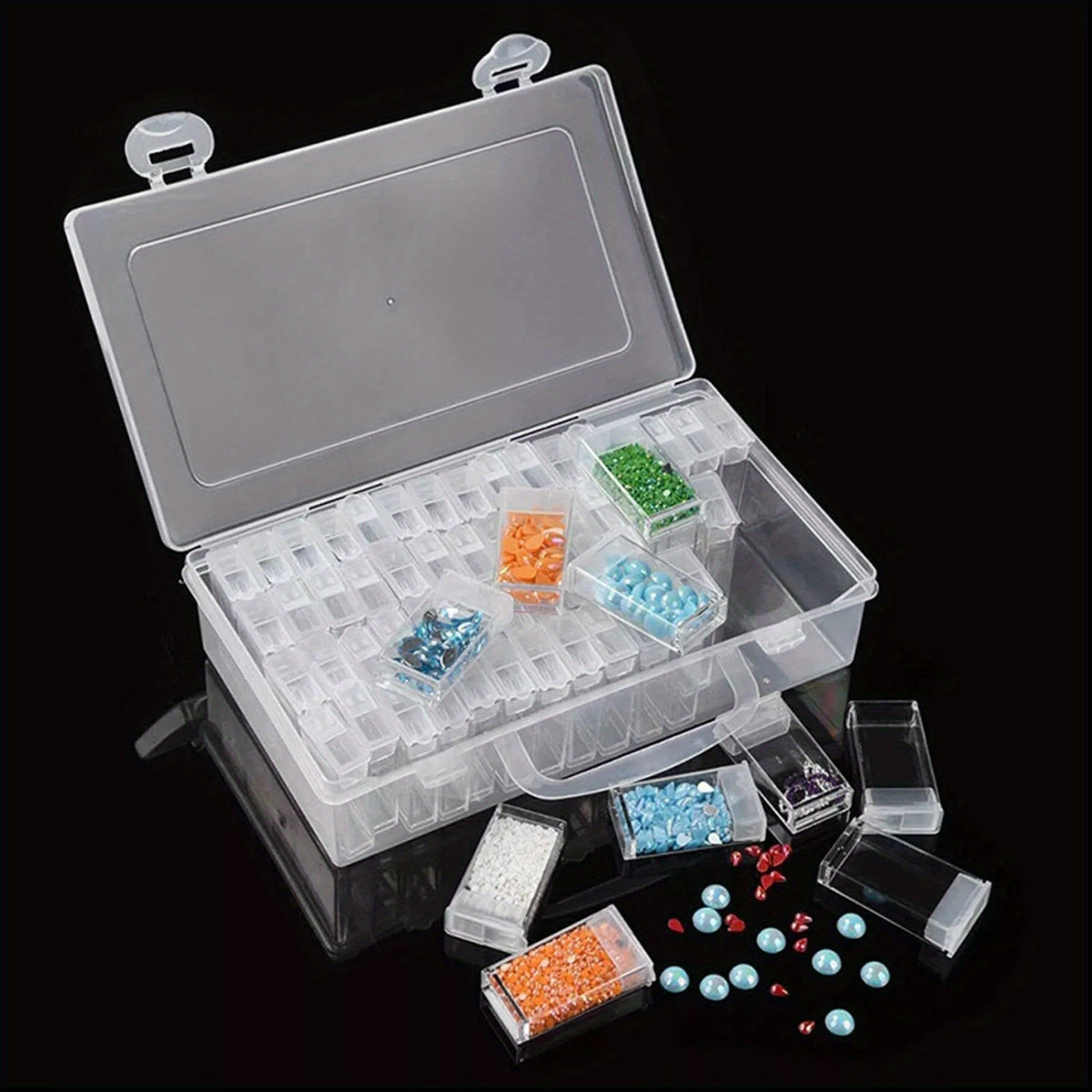 Storage Box with 64 Slot, Diamond Painting Boxes Pot Bead Organiser - product gallery image 2