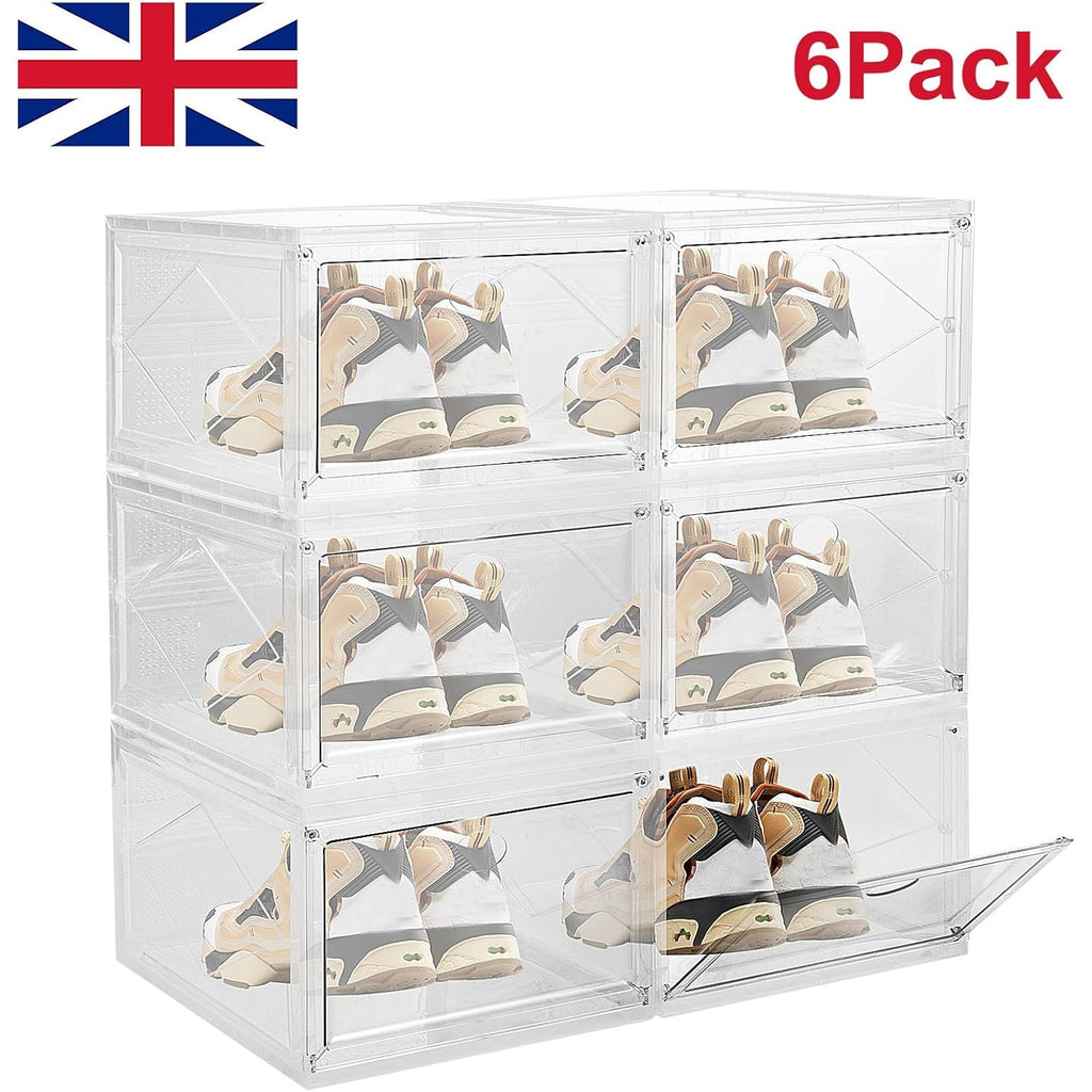 Storage Box with Acrylic, 6 Pack, 6PCS, Shoe Boxes Clear Stackable Transparent Plastic - product gallery image 3