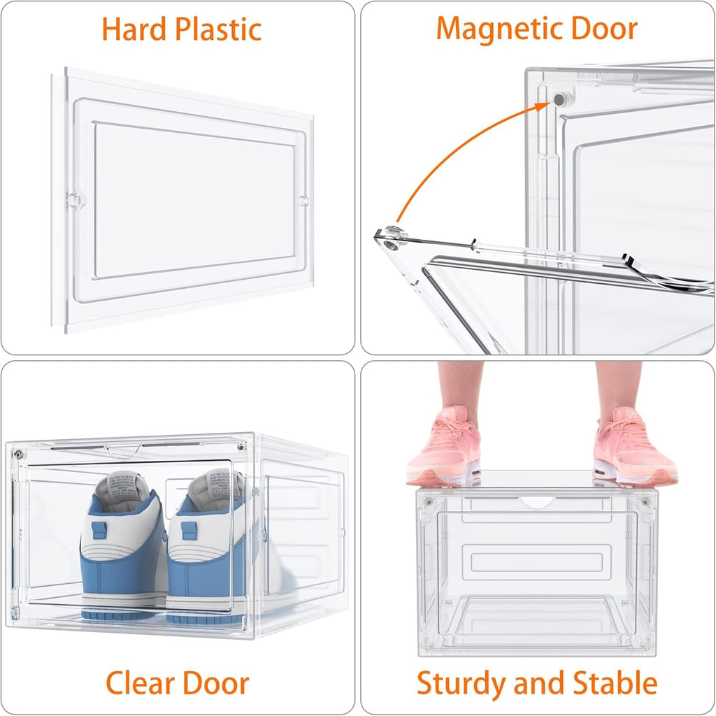 Storage Box with Acrylic, 6 Pack, 6PCS, Shoe Boxes Clear Stackable Transparent Plastic - product gallery image 6