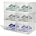 Storage Box with Acrylic, 6 Pack, 6PCS, Shoe Boxes Clear Stackable Transparent Plastic
