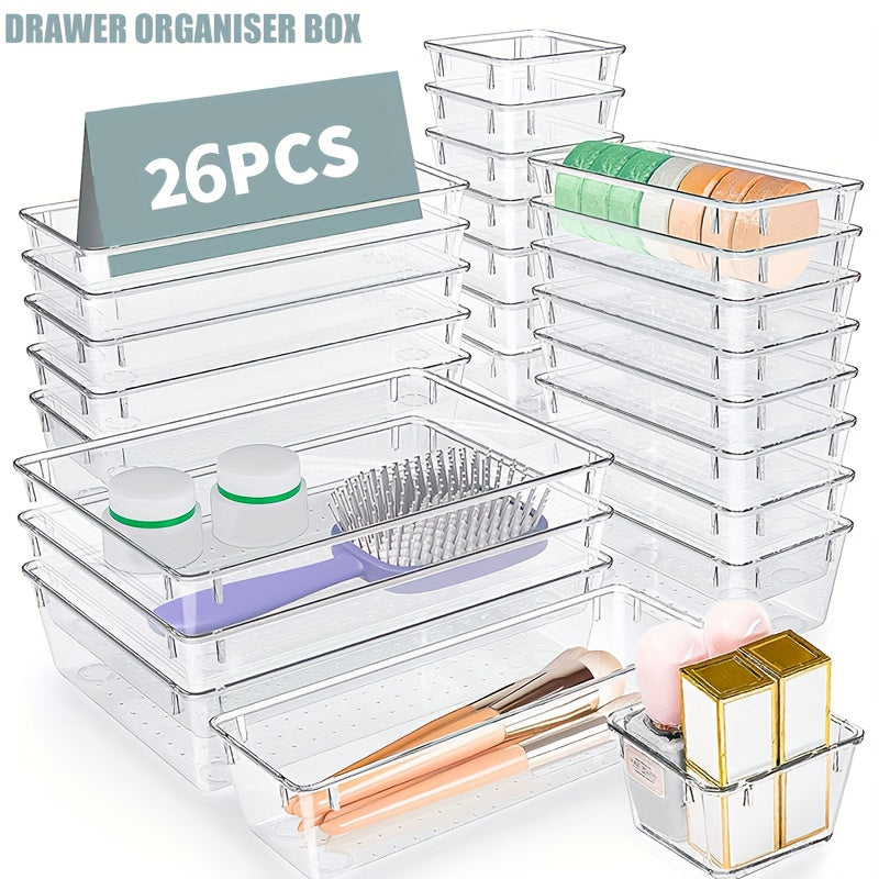 Storage Box with Space-Saving, Plastic, 26PCS/Set for home offices