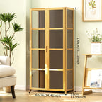 Storage Cabinet with 133cm, Metal, Acrylic Display Bamboo Frame Collectible - product gallery image 3
