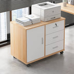 Storage Cabinet with Easy Assembly, Wheels, Lockable, Wood - product gallery image 4