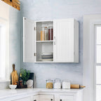 Storage Cabinet with Wall-Mounted, Easy Assembly, Adjustable Shelf