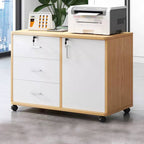 Storage Cabinet with Wheels, Lockable, Adjustable Shelf