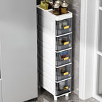Storage Drawer Unit with Pull-Out, Plastic for home offices - Grey-5 Tier option