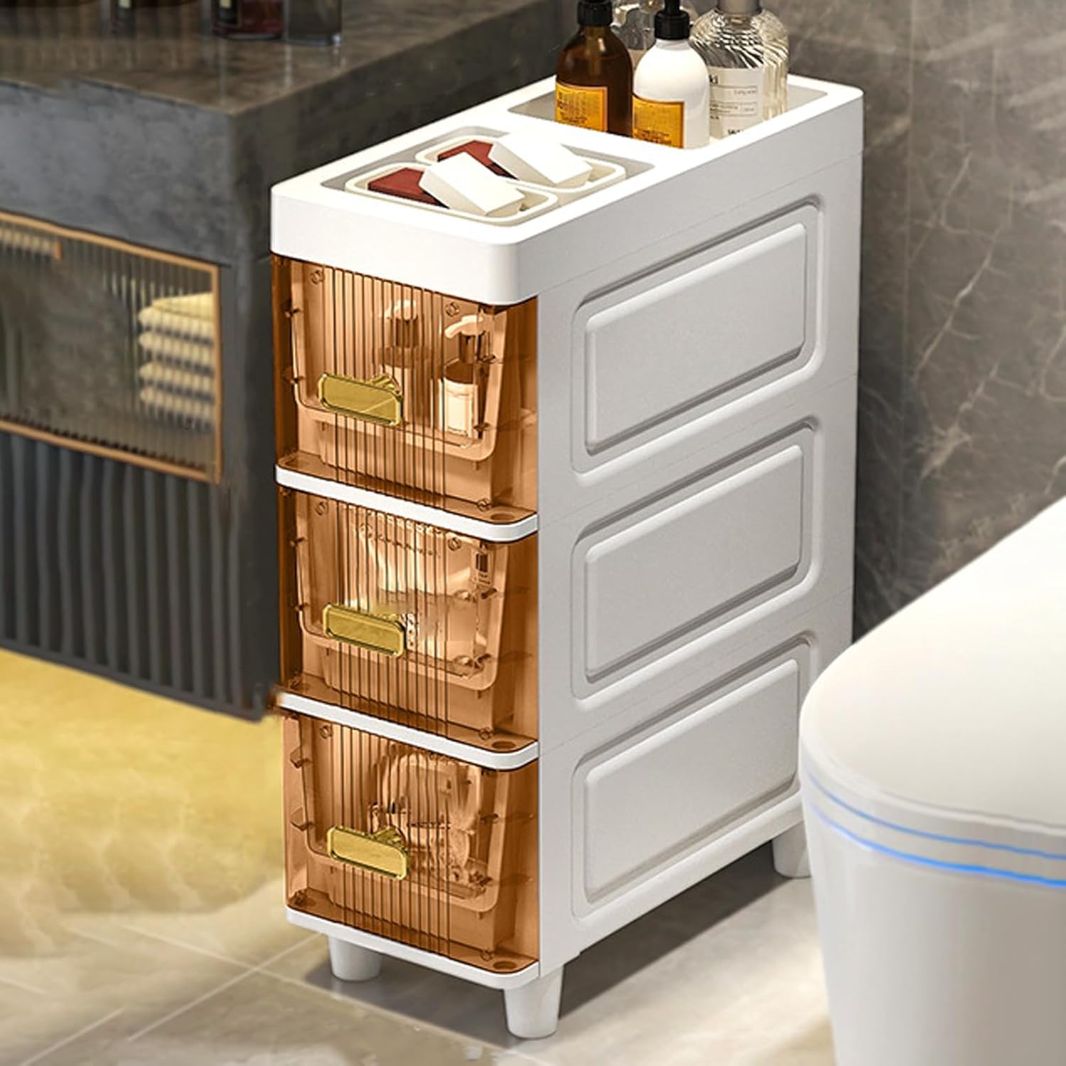Storage Drawer Unit with Pull-Out, Plastic for home offices