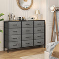 Storage & Organisation with 12-Drawer Fabric Chest Tall Bedroom Unit - Deep Gray option