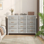 Storage & Organisation with 12-Drawer Fabric Chest Tall Bedroom Unit