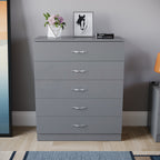 Storage & Organisation with Metal, Five-Drawer Chest Metal Handles Support Rail - product gallery image 2