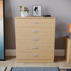 Storage & Organisation with Metal, Five-Drawer Chest Metal Handles Support Rail - product gallery image 8