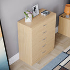 Storage & Organisation with Metal, Five-Drawer Chest Metal Handles Support Rail - product gallery image 9