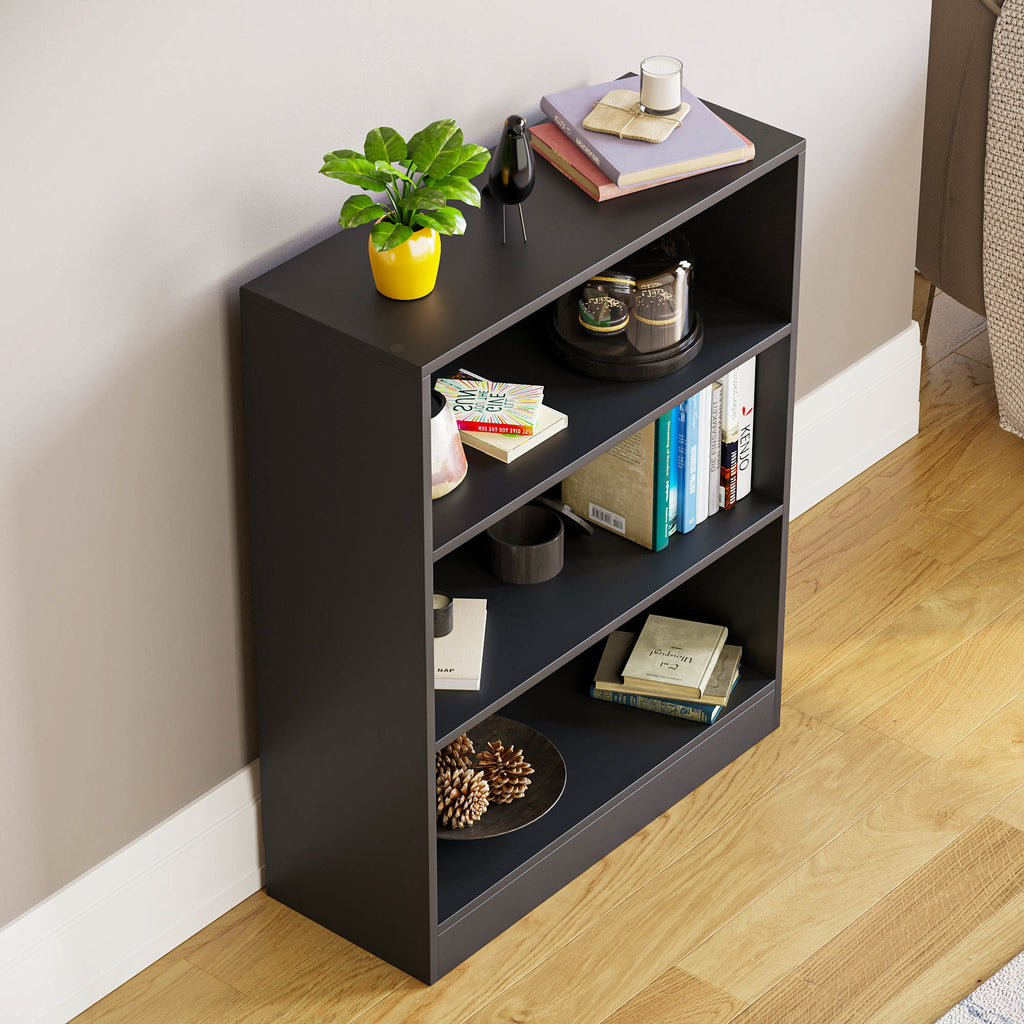 Storage & Organisation with Wood, 3 Tier Low Bookcase 3-Tier Wooden Display Shelves - product gallery image 2