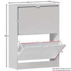 Storage Organiser with 8 Pairs, 2-Drawer Shoe Cabinet Cut-Out Handles Slim - product gallery image 4