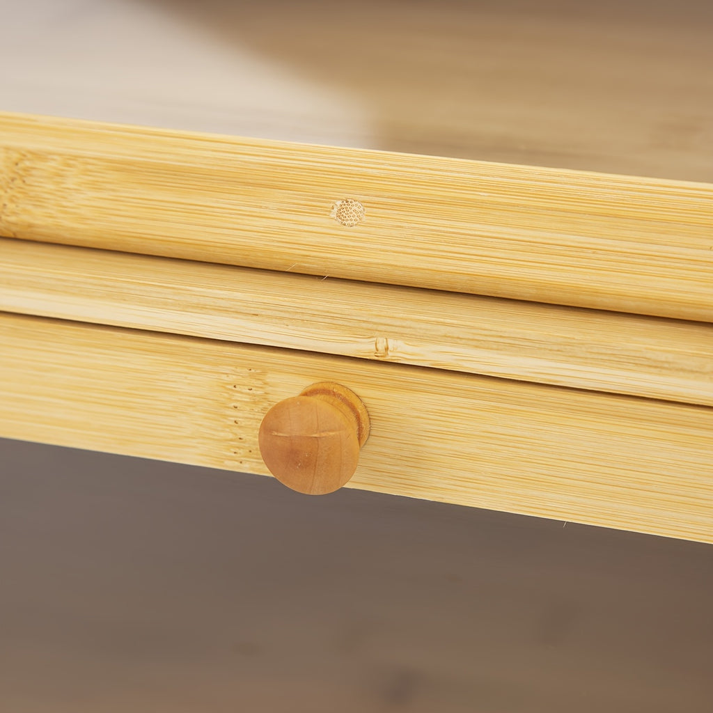 Storage Organiser with Bamboo, 1pc, Bamboo Double-Layer Bread Bin Sliding Lid - product gallery image 6