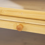 Storage Organiser with Bamboo, 1pc, Bamboo Double-Layer Bread Bin Sliding Lid - product gallery image 6