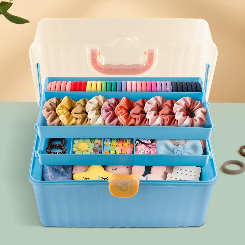 Storage Organiser with Foldable, Plastic, 3-Layer Multipurpose Box Large Capacity - product gallery image 3