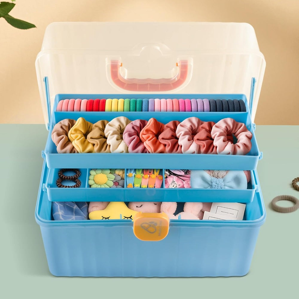 Storage Organiser with Foldable, Plastic, 3-Layer Multipurpose Box Large Capacity - product gallery image 8